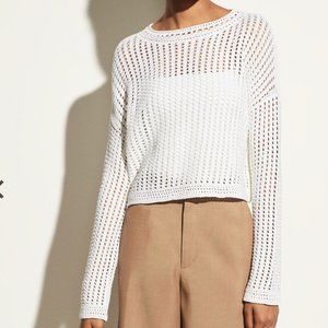 Vince Crochet Long Sleeve Crew